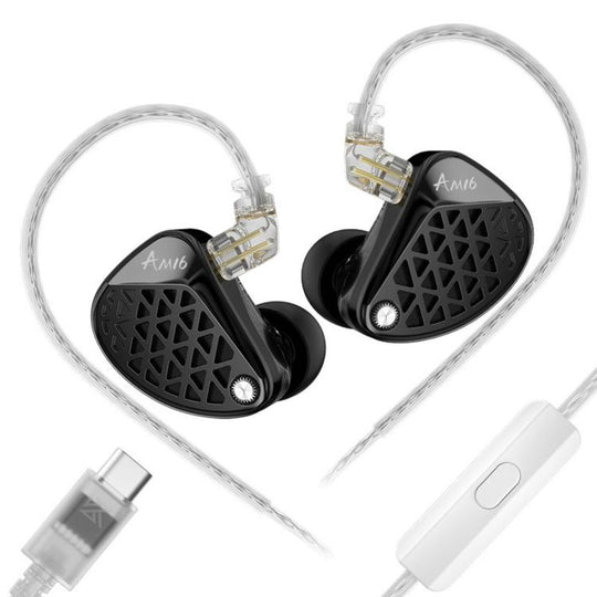 KZ-AM16 Dedicated Low-Frequency Drivers Music Gaming Hi-Fi 1.2m Wired Earphones, Spec: Balanced With Mic Type-C