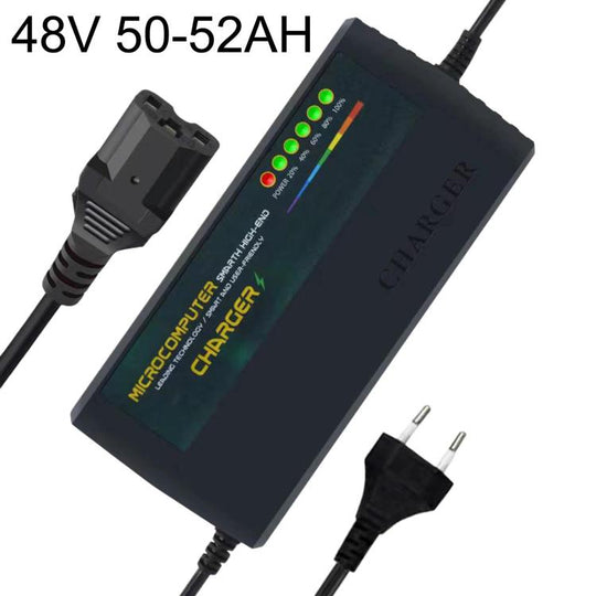 48V 50-52AH Auto Shut-Off Battery Charger For Electric Scooter & E-Bike EU Plug