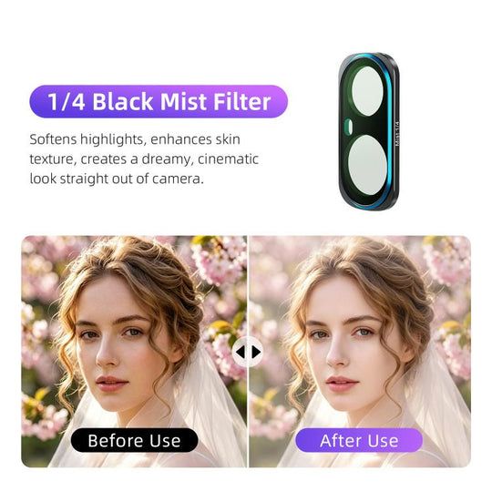 For Insta360 Luna Ultra aMagisn Magnetic Lens Filter 1/4 Black Diffusion
