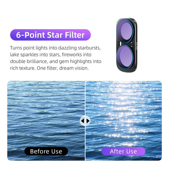 For Insta360 Luna Ultra aMagisn Magnetic Lens Filter 6-Point Star