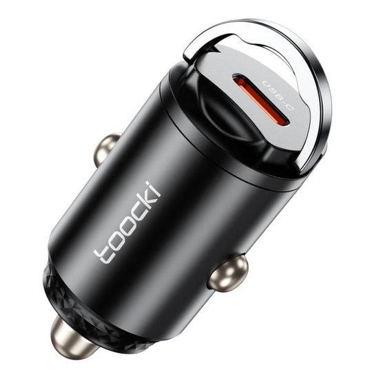 Toocki 45W USB-C Car Charger Mini Pull Ring Type-C Car Adapter Invisible Flush Fit PD PPS Fast Charging(Black)