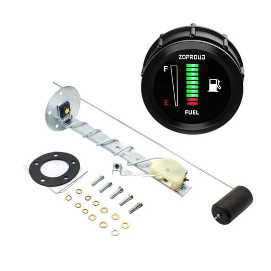 ZOPROUD IS0811FZ 52mm Fuel Tank Gauge 12/24V Modified Car LED Fuel Level Meter, Spec: With Oil Floater