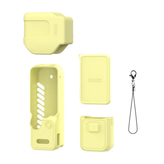 For DJI Osmo Pocket 4P BRDRC Body Protective Dustproof Silicone Case, Color: Standard Combo Yellow