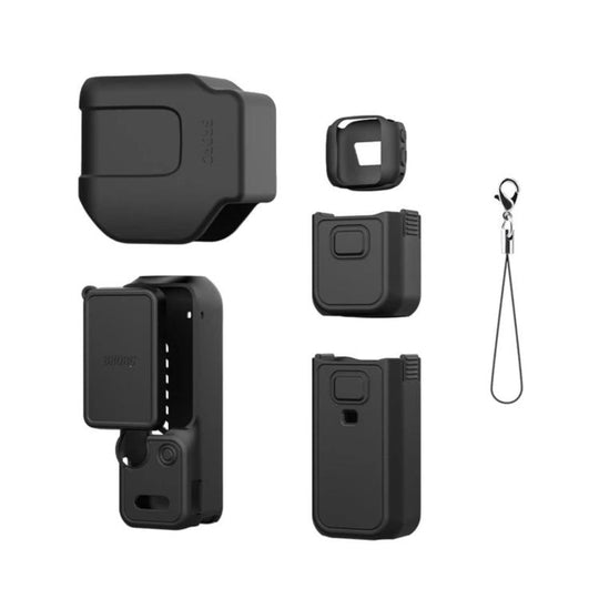 For DJI Osmo Pocket 4P BRDRC Body Protective Dustproof Silicone Case, Color: Vlog Combo Black