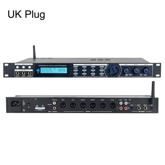 AP800 Professional Digital Audio Processor KTV Pre-Effector With Anti-Howling DSP Reverb For Stage Mic UK Plug