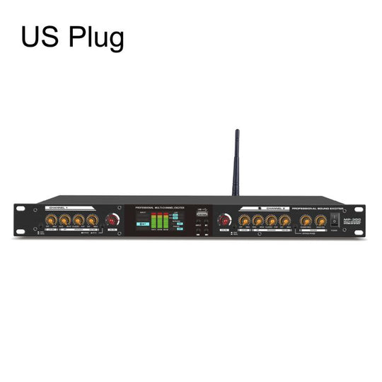 MP-300 Professional Audio Exciter Pre-Processor With Bluetooth USB Optical Input For KTV Stage US Plug(Black)