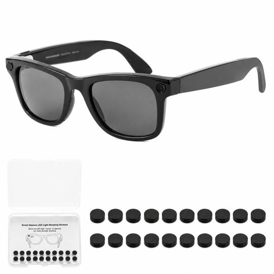 For Meta Ray-Ban Wayfarer / Skyler / Headliner 20pcs /Box Smart Glasses Privacy LED Light Stickers(Black)