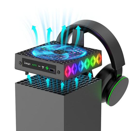 ipega Top Cooling Fan For Xbox Series X Console Auto Temp Sensor Cooler with RGB Light & Headset Hook(PG-XBX026S)