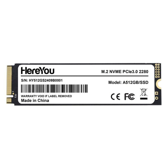 HereYou M.2 NVMe PCIe 3.0 SSD 2280 Internal Solid State Drive For Laptop, Capacity: 512GB