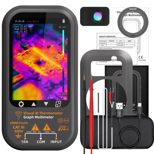 BSIDE SH8 Thermal Imaging Multimeter 2 In 1 Touchscreen HD Infrared Thermometer, Spec: With Mount+Macro Lens