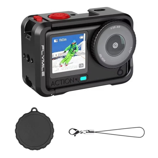 For DJI Osmo Action 6 Flymile Action Camera Metal Protective Case Extension Frame(Black)