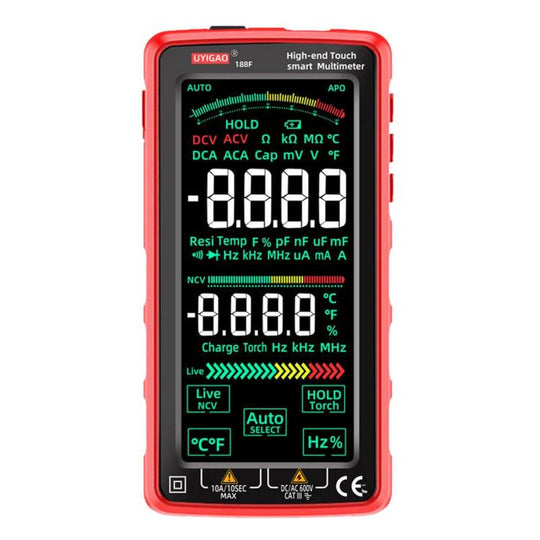 UYIGAO 188F Touch Color Screen Smart Multimeter Voltage Current Capacitance Resistance Tester