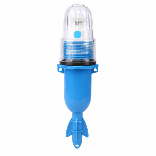 LED Fishing Net Marker Light Waterproof Light Controlled Marine Buoy Signal Strobe Light(Blue)