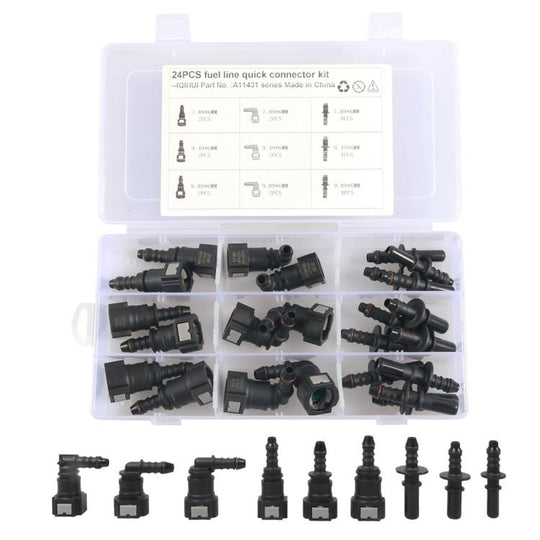 Car Motorcycle Fuel Line Quick-Connect Fitting Kit, Specification: 24pcs /Box 6mm