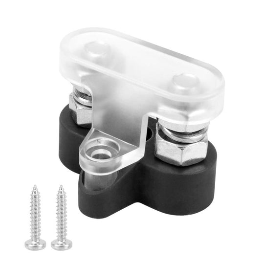 48V Car Yacht Heavy Duty Terminals With Transparent Cover, Specification: M8 Black Double Stud