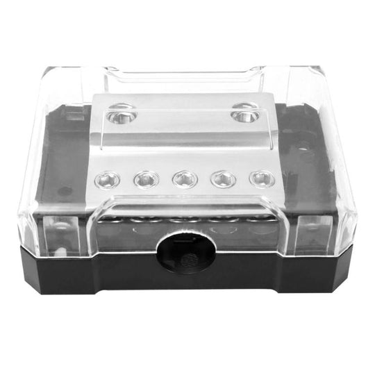 Transparent Cover Car Audio Amplifier Flame-Retardant Grounding Box(2 In 5 Out)