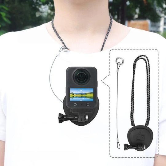 CQT Magnetic Neck Mount for Action Cameras Hands Free POV Quick Release Lanyard Holder Single Bracket