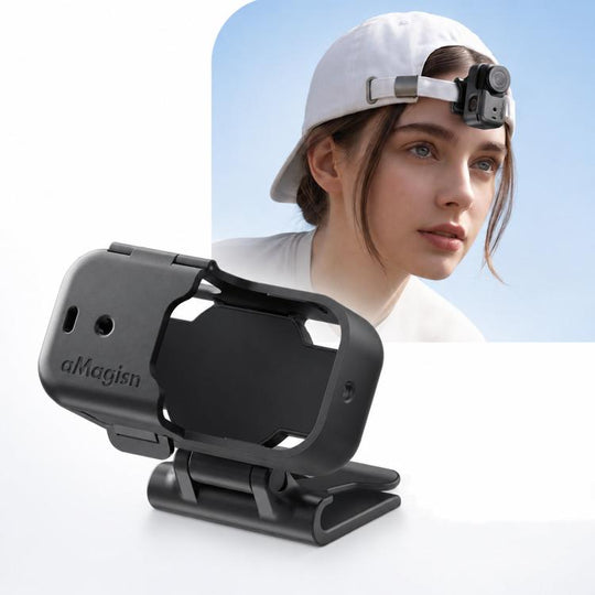 For DJI Osmo Nano aMagisn Magnetic Cap Clip Mount 360 Rotatable Hat Brim Backpack Strap Clamp POV Vlog Mount