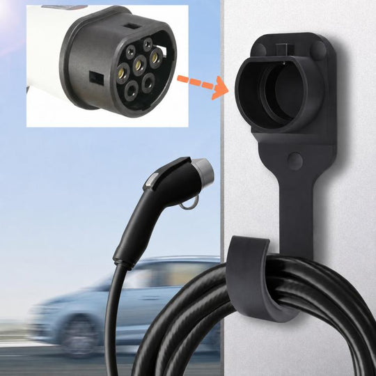 Type 2 EV Charger Holder Wall Mount IEC 62196-2 Electric Vehicle Cable Holder & Charger Holster Dock