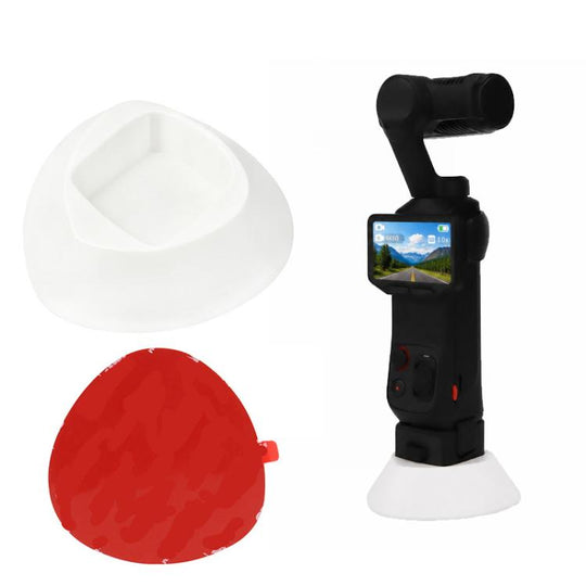 For Insta360 Luna Pro / Ultra Flexible Silicone Desk & Car Dashboard Mount Base White with Adhesive Pad