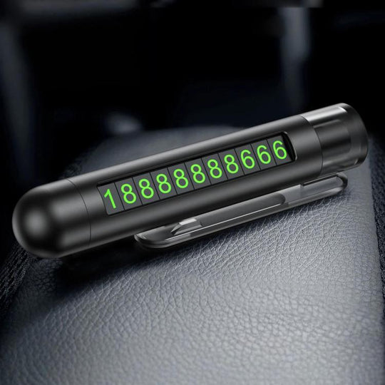 Multifunctional Car Safety Hammer and Parking Number Plate, Color: 3 in 1 Black