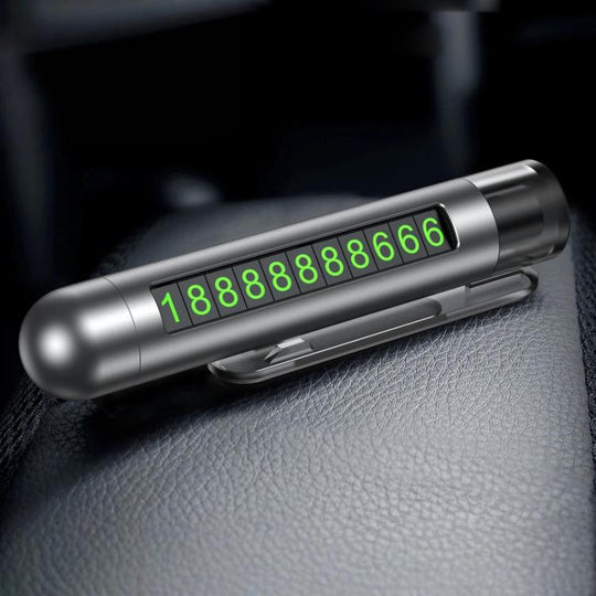 Multifunctional Car Safety Hammer and Parking Number Plate, Color: 3 in 1 Gray