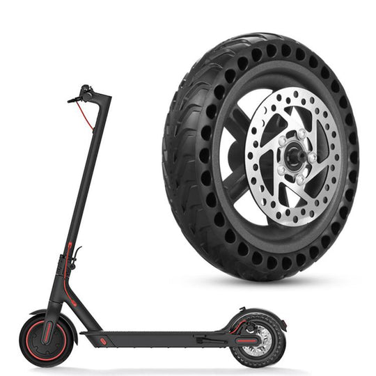 For Xiaomi M365 External Honeycomb Solid Tire Rear Drive Wheel Hub With 110mm Brake Disc(Black)