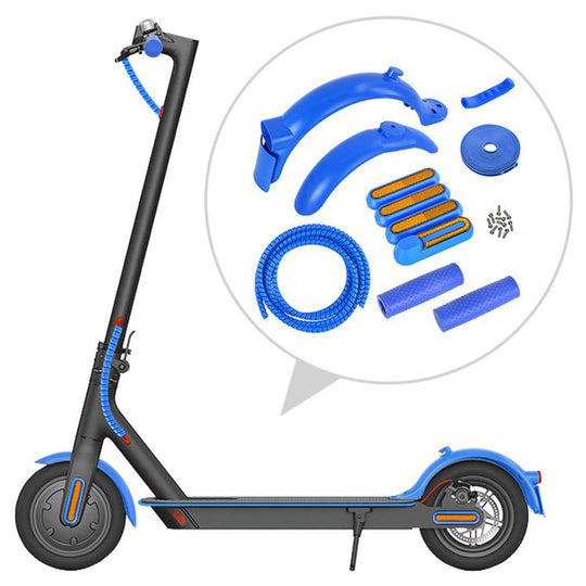 11-Piece Set For Xiaomi M365 Pro 2 Electric Scooter Rear Fender Kit(Blue)