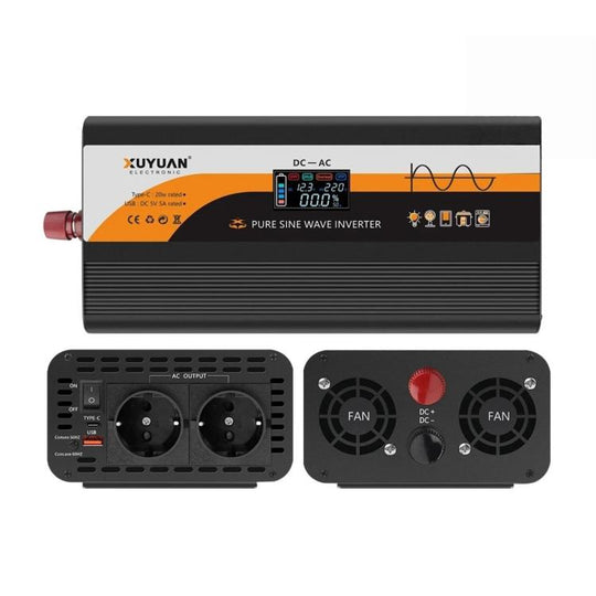 XUYUAN Pure Sine Wave Inverter with Color LCD Screen, EU Plug, Power: 4000W 12V-220V