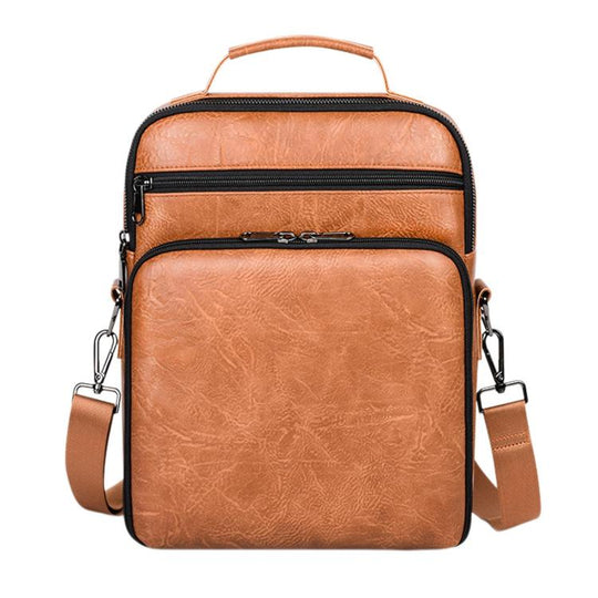 Waterproof Vintage Casual Tablet Bag Large Capacity Shoulder Tablet Storage Bag, Size: 13-14.1 inch(Brown)