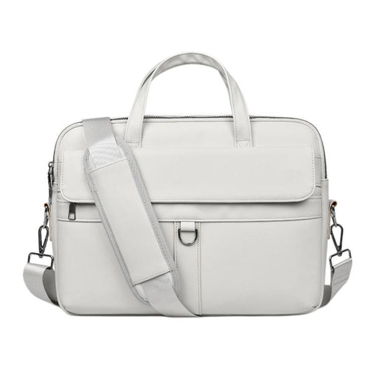 Waterproof Portable Shockproof Laptop Bag Large Capacity Handheld Laptop Bag, Size: 15.6 inch(White)