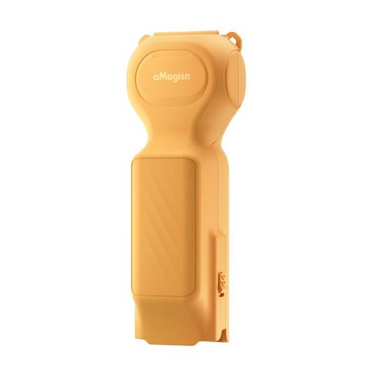 For DJI Osmo Pocket 4/3 aMagisn Mini Hard Shell Protective Case Double-Sided Gimbal & Screen Protector(Yellow)