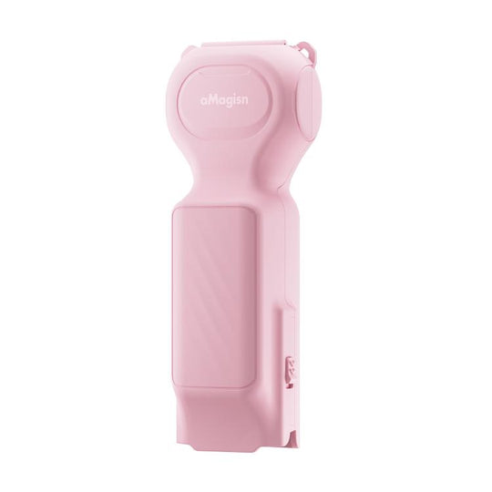For DJI Osmo Pocket 4/3 aMagisn Mini Hard Shell Protective Case Double-Sided Gimbal & Screen Protector(Pink)