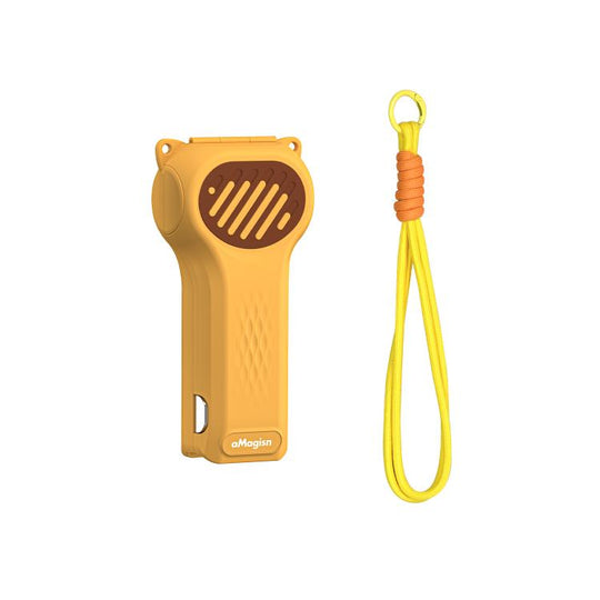 For DJI Osmo Pocket 4P aMagisn Open Bottom Hard Shell Case Flip Open Gimbal & Screen Cover(Yellow)