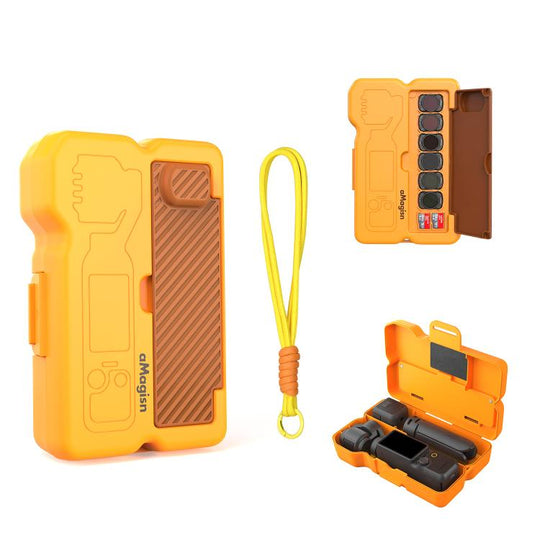 For DJI Osmo Pocket 4 / 3 aMagisn All-in-One Storage Case Hard Shell Carrying Box(Orange)