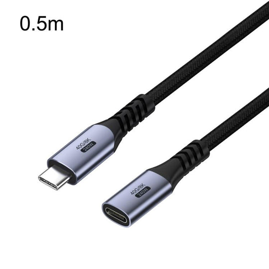 USB 4.0 Full-Function Extension Cable PD 240W Smartphone Data Cable Type-C Male To Female Screen Mirroring Cable, Length: 0.5m