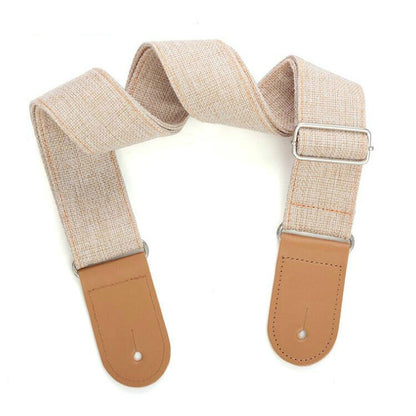 Cotton Linen Guitar Studs Strap Diagonal Shoulder Strap Musical Instrument Accessories(Beige) - String Instrument Accessories by buy2fix | Online Shopping UK | buy2fix