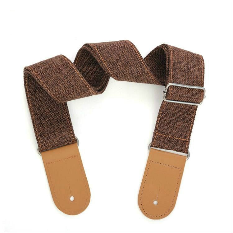 Cotton Linen Guitar Studs Strap Diagonal Shoulder Strap Musical Instrument Accessories(Brown) - String Instrument Accessories by buy2fix | Online Shopping UK | buy2fix