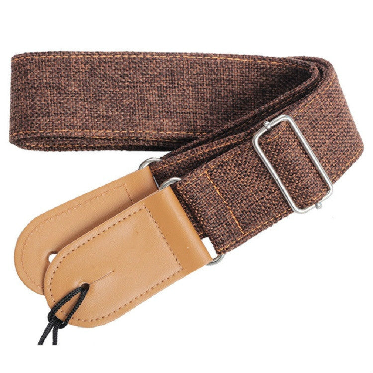 Cotton Linen Guitar Studs Strap Diagonal Shoulder Strap Musical Instrument Accessories(Brown) - String Instrument Accessories by buy2fix | Online Shopping UK | buy2fix