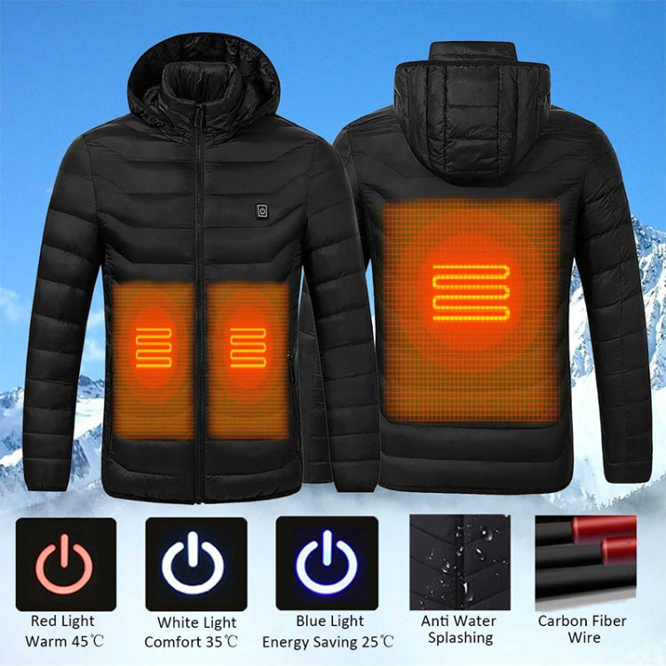 Winter Smart Electric Heating Hooded Jacket, Size:XL(Black) - Down Jackets by buy2fix | Online Shopping UK | buy2fix