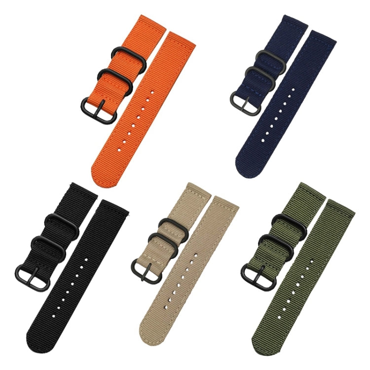 Washable Nylon Canvas Watchband, Band Width:20mm(Dark Blue with Black Ring Buckle) - Watch Accessories & Parts by buy2fix | Online Shopping UK | buy2fix