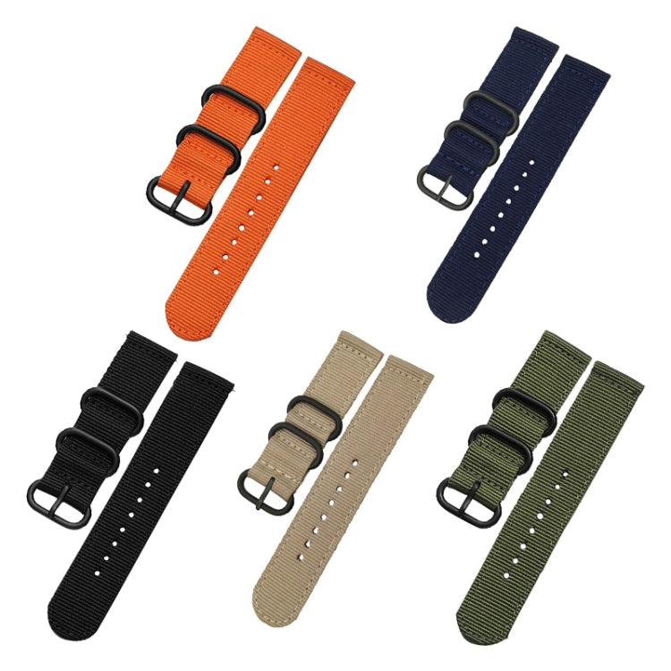 Washable Nylon Canvas Watchband, Band Width:24mm(Dark Blue with Black Ring Buckle) - Watch Accessories & Parts by buy2fix | Online Shopping UK | buy2fix