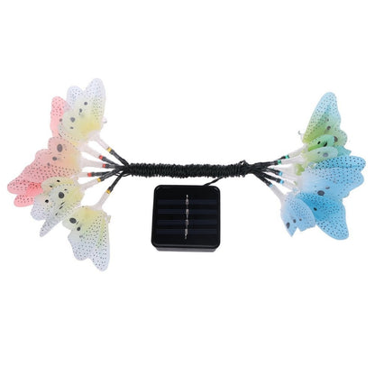 Solar Powered Butterfly Fiber Optic Fairy String Waterproof Christmas Outdoor Garden Holiday Lights, Size:4m 12LEDs - Solar Lights by buy2fix | Online Shopping UK | buy2fix