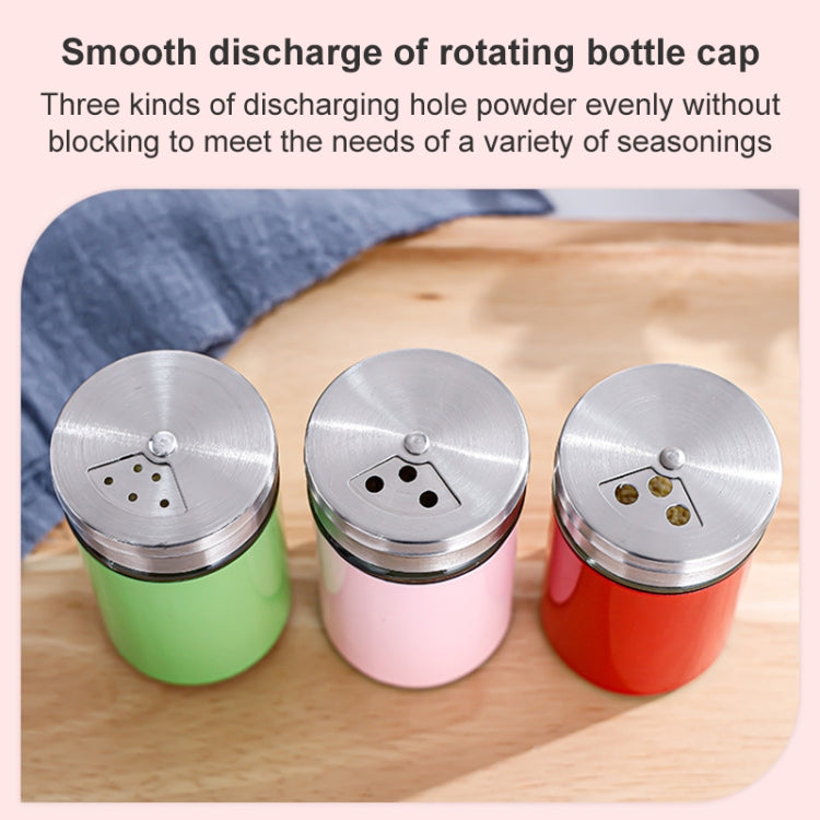 Stainless Steel Lid Glass Seasoning Jar Kitchen Supplies (Transparent) by buy2fix