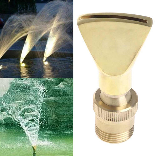 Water View Rockery Fountain All Copper Stainless Steel Adjustable Universal Fan-shaped Flat Nozzle, Size:1 inch(Brass)