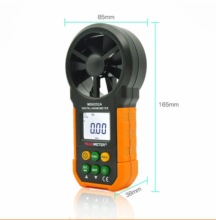 PEAKMETER High-precision Digital Display Wind Speed Air Volume Measuring Instrument MS6252A Wind Speed, Air Volume - Tachometers & Anemometer by buy2fix | Online Shopping UK | buy2fix