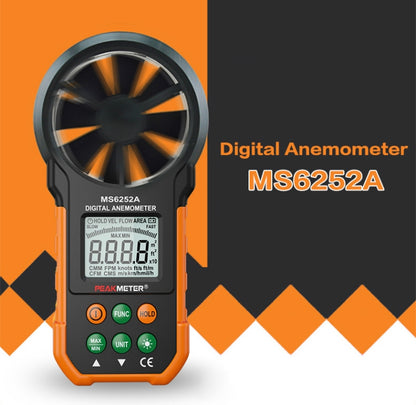 PEAKMETER High-precision Digital Display Wind Speed Air Volume Measuring Instrument MS6252A Wind Speed, Air Volume - Tachometers & Anemometer by buy2fix | Online Shopping UK | buy2fix