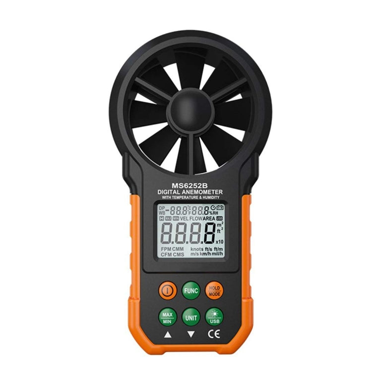 PEAKMETER High-precision Digital Display Wind Speed Air Volume Measuring Instrument MS6252B Temperature, Humidity, USB - Tachometers & Anemometer by buy2fix | Online Shopping UK | buy2fix