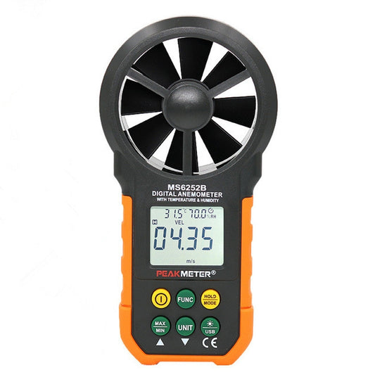 PEAKMETER High-precision Digital Display Wind Speed Air Volume Measuring Instrument MS6252B Temperature, Humidity, USB - Tachometers & Anemometer by buy2fix | Online Shopping UK | buy2fix