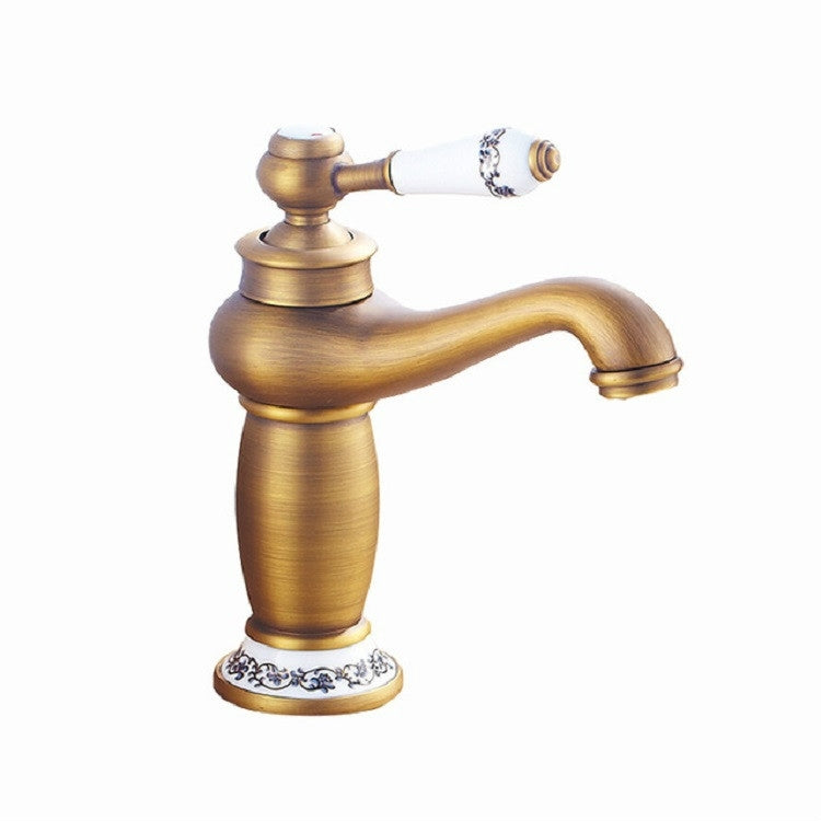 Copper Antique Hot Cold Double Blue White Porcelain Faucet - Faucets & Accessories by buy2fix | Online Shopping UK | buy2fix